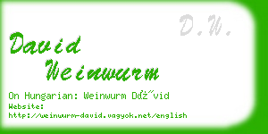 david weinwurm business card